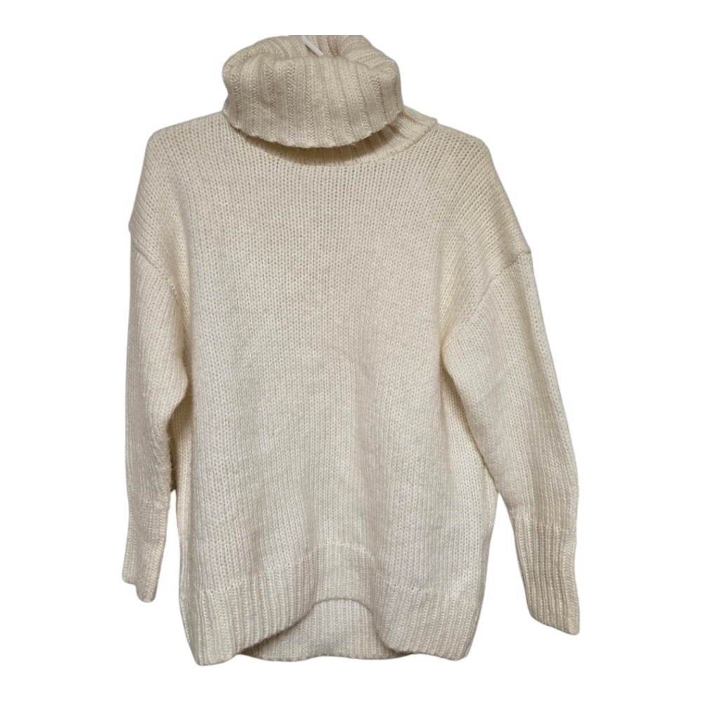 American Eagle Cream Oversized Turtleneck Sweater Small Cozy